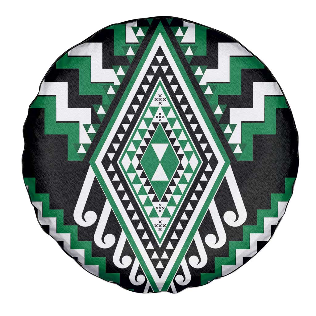 Green Aotearoa Taniko Poutama Patikitiki Spare Tire Cover