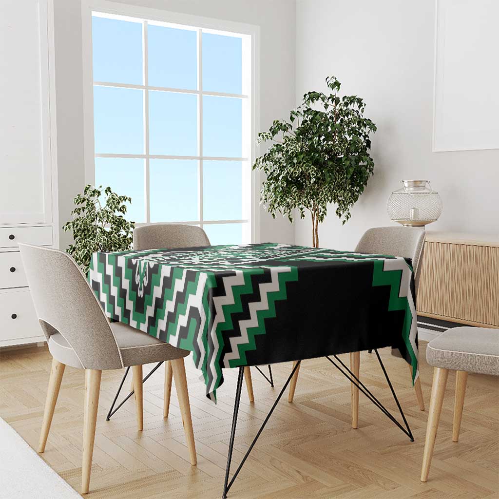Green Aotearoa Taniko Poutama Patikitiki Tablecloth