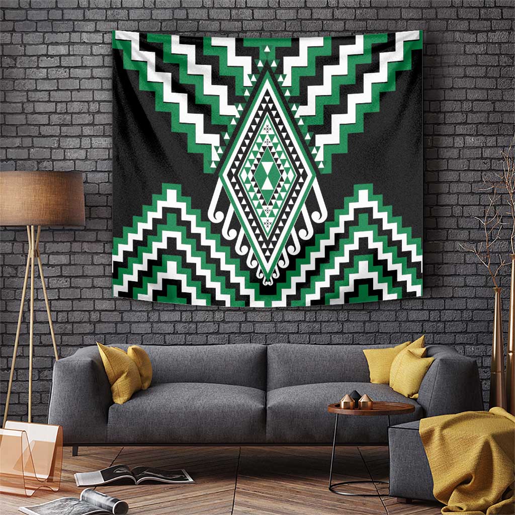 Green Aotearoa Taniko Poutama Patikitiki Tapestry LT14 Green - Polynesian Pride