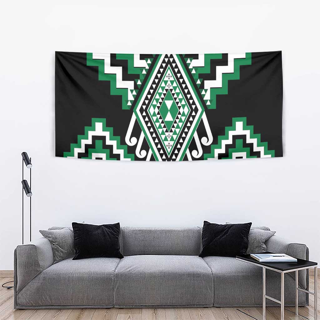Green Aotearoa Taniko Poutama Patikitiki Tapestry