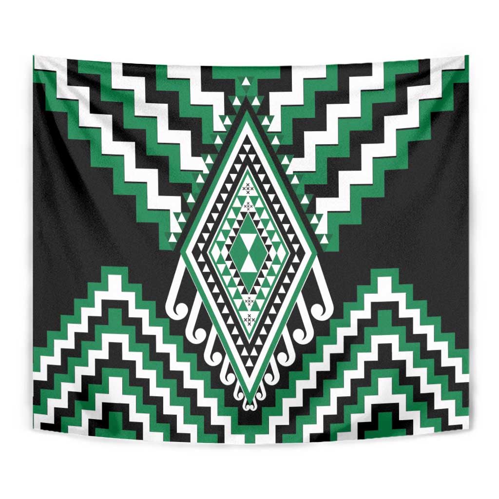 Green Aotearoa Taniko Poutama Patikitiki Tapestry