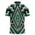 Green New Zealand Taniko Poutama Patikitiki Zipper Polo Shirt - Polynesian Pride