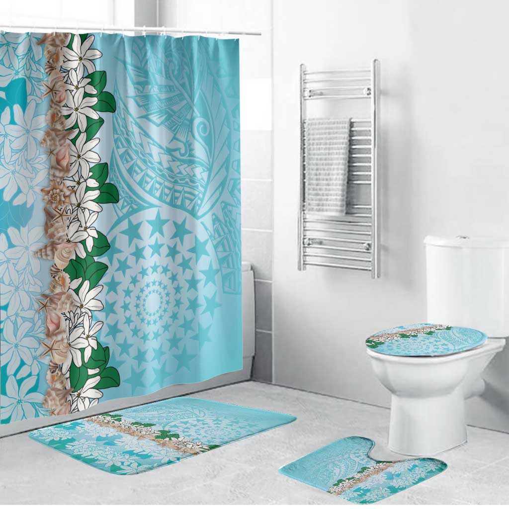 Cook Islands Tiare Maori With Conch Shell Bathroom Set Pasifika Fest Polynesian Tattoo Turquoise