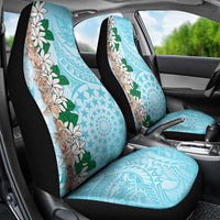 Cook Islands Tiare Maori With Conch Shell Car Seat Cover Pasifika Fest Polynesian Tattoo Turquoise LT14 - Polynesian Pride