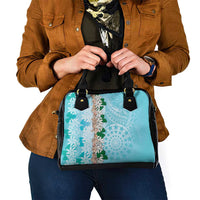 Cook Islands Tiare Maori With Conch Shell Shoulder Handbag Pasifika Fest Polynesian Tattoo Turquoise LT14 - Polynesian Pride
