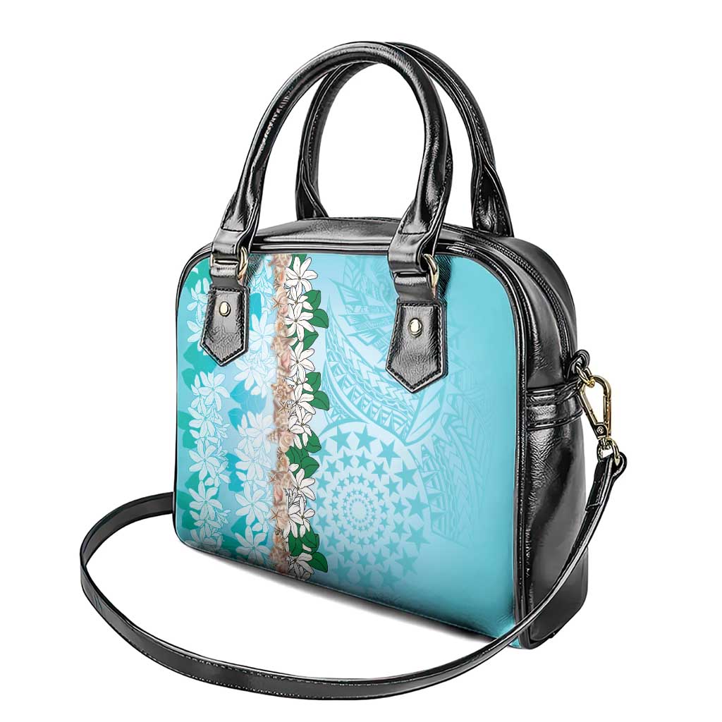 Cook Islands Tiare Maori With Conch Shell Shoulder Handbag Pasifika Fest Polynesian Tattoo Turquoise LT14 - Polynesian Pride