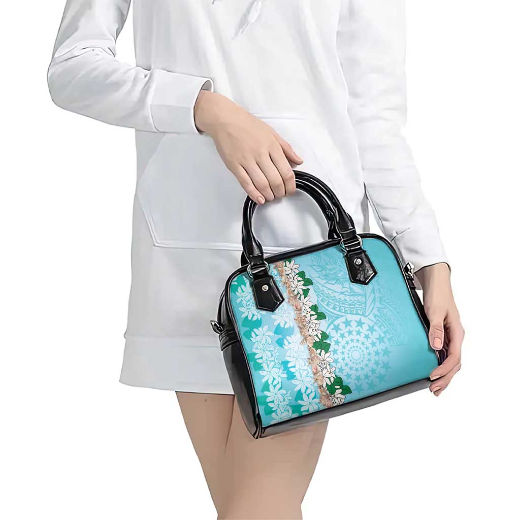 Cook Islands Tiare Maori With Conch Shell Shoulder Handbag Pasifika Fest Polynesian Tattoo Turquoise LT14 - Polynesian Pride