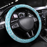 Cook Islands Tiare Maori With Conch Shell Steering Wheel Cover Pasifika Fest Polynesian Tattoo Turquoise