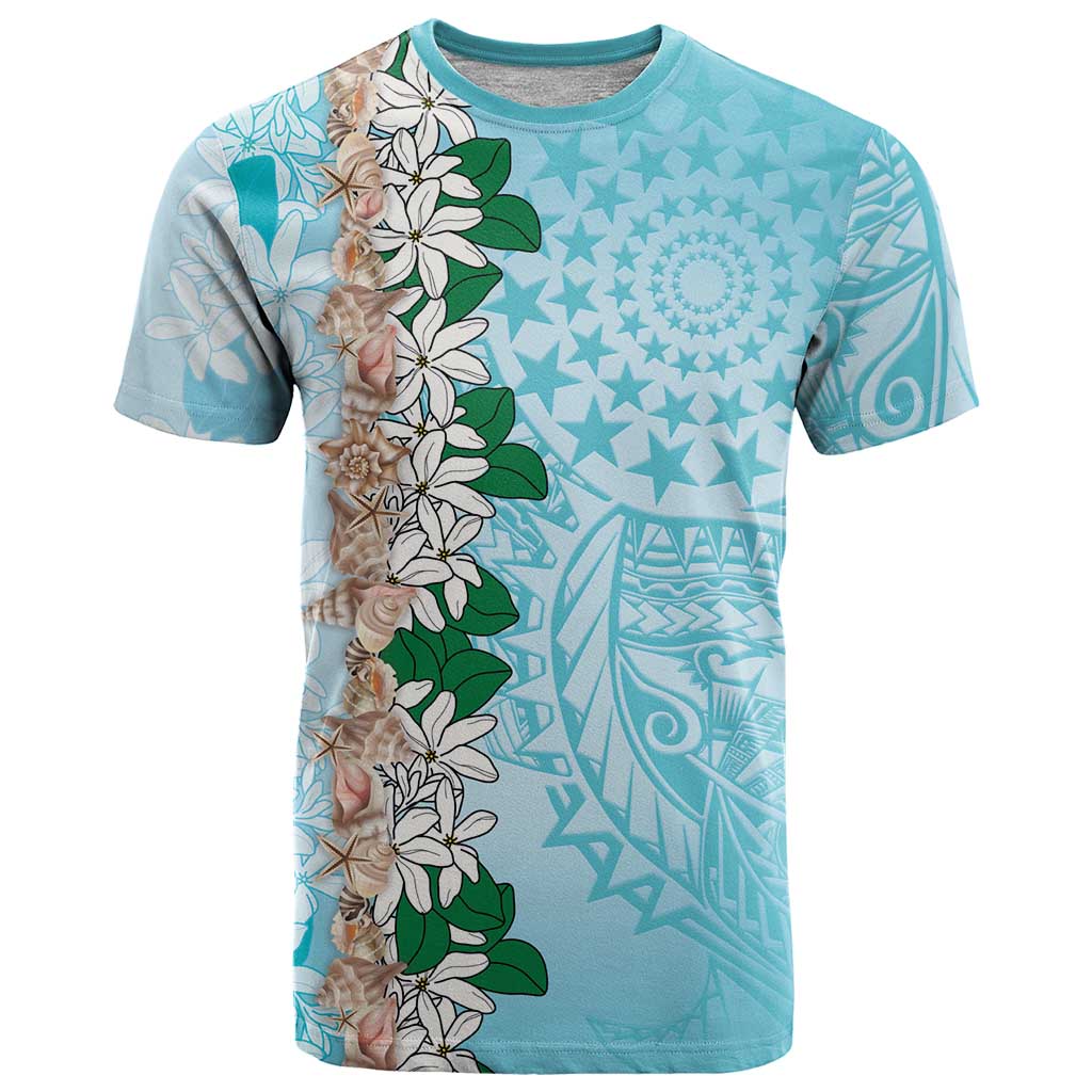Cook Islands Tiare Maori With Conch Shell T Shirt Pasifika Fest Polynesian Tattoo Turquoise