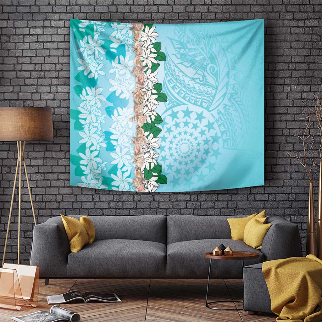 Cook Islands Tiare Maori With Conch Shell Tapestry Pasifika Fest Polynesian Tattoo Turquoise