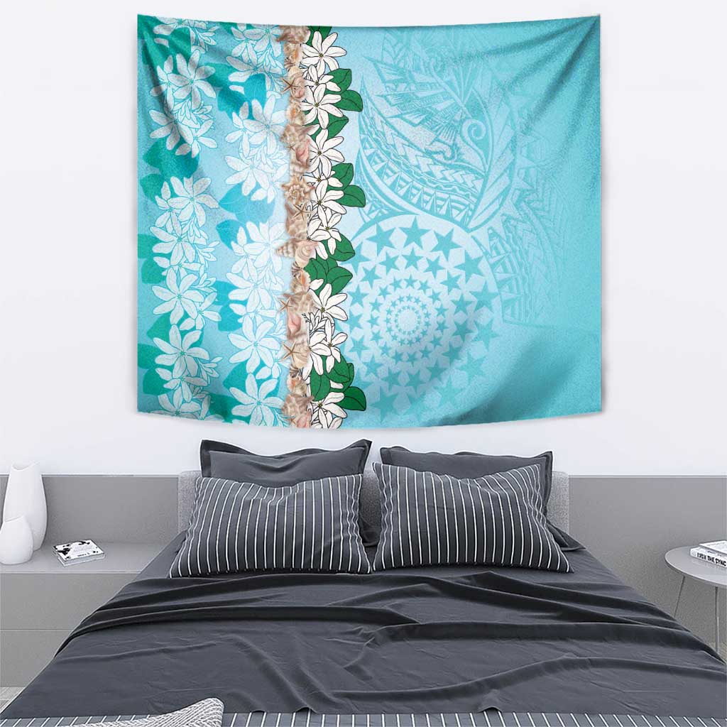 Cook Islands Tiare Maori With Conch Shell Tapestry Pasifika Fest Polynesian Tattoo Turquoise