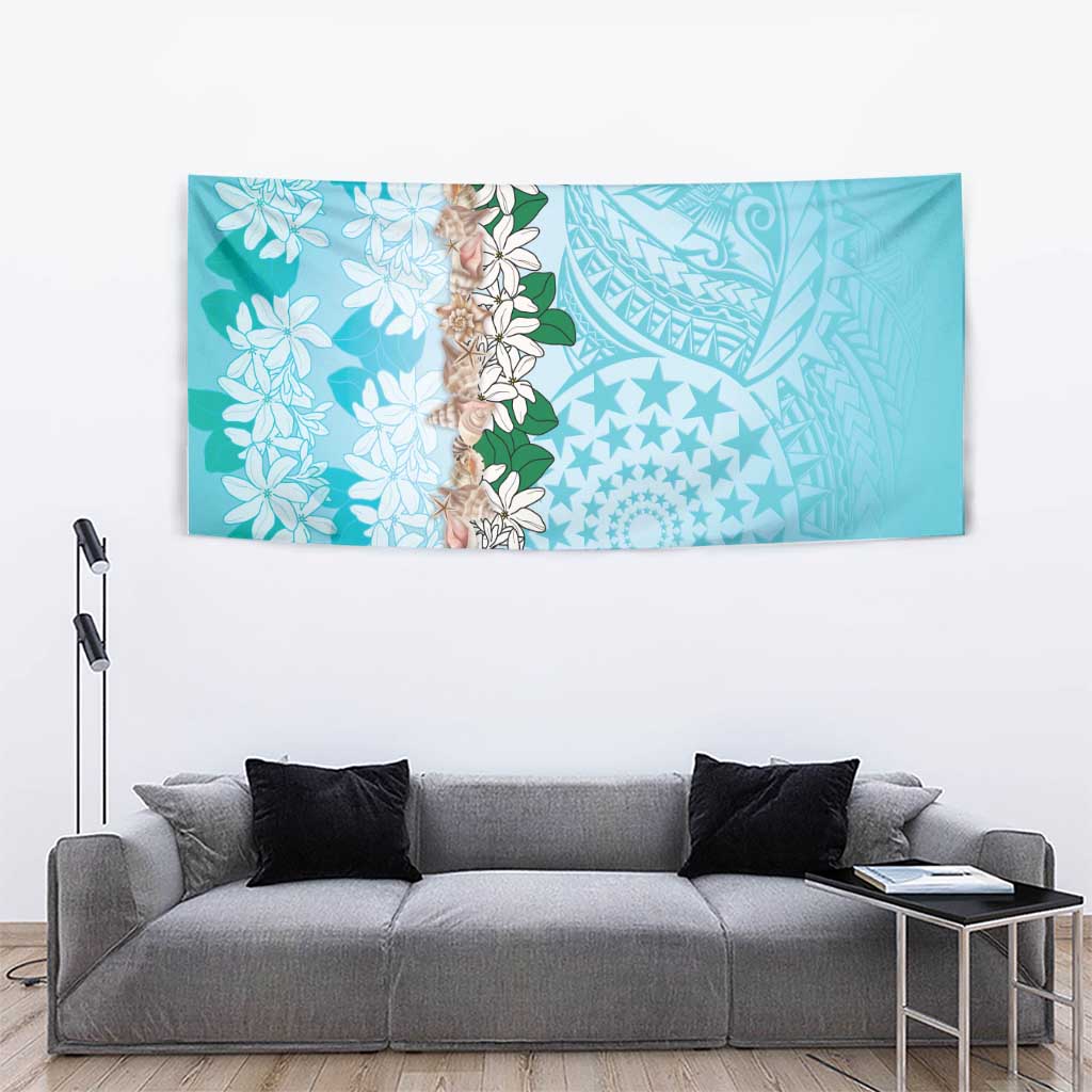 Cook Islands Tiare Maori With Conch Shell Tapestry Pasifika Fest Polynesian Tattoo Turquoise