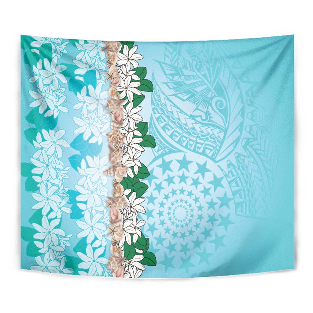 Cook Islands Tiare Maori With Conch Shell Tapestry Pasifika Fest Polynesian Tattoo Turquoise