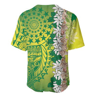 Cook Islands Tiare Maori With Conch Shell Baseball Jersey Pasifika Fest Polynesian Tattoo Green LT14 - Polynesian Pride