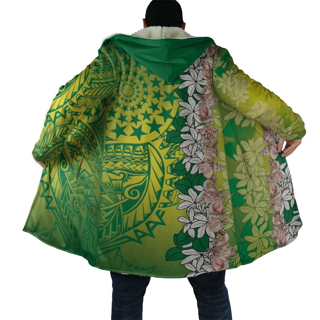 Cook Islands Tiare Maori With Conch Shell Cloak Pasifika Fest Polynesian Tattoo Green LT14 - Polynesian Pride