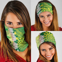 Cook Islands Tiare Maori With Conch Shell Neck Gaiter Pasifika Fest Polynesian Tattoo Green LT14 - Polynesian Pride