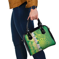 Cook Islands Tiare Maori With Conch Shell Shoulder Handbag Pasifika Fest Polynesian Tattoo Green LT14 - Polynesian Pride