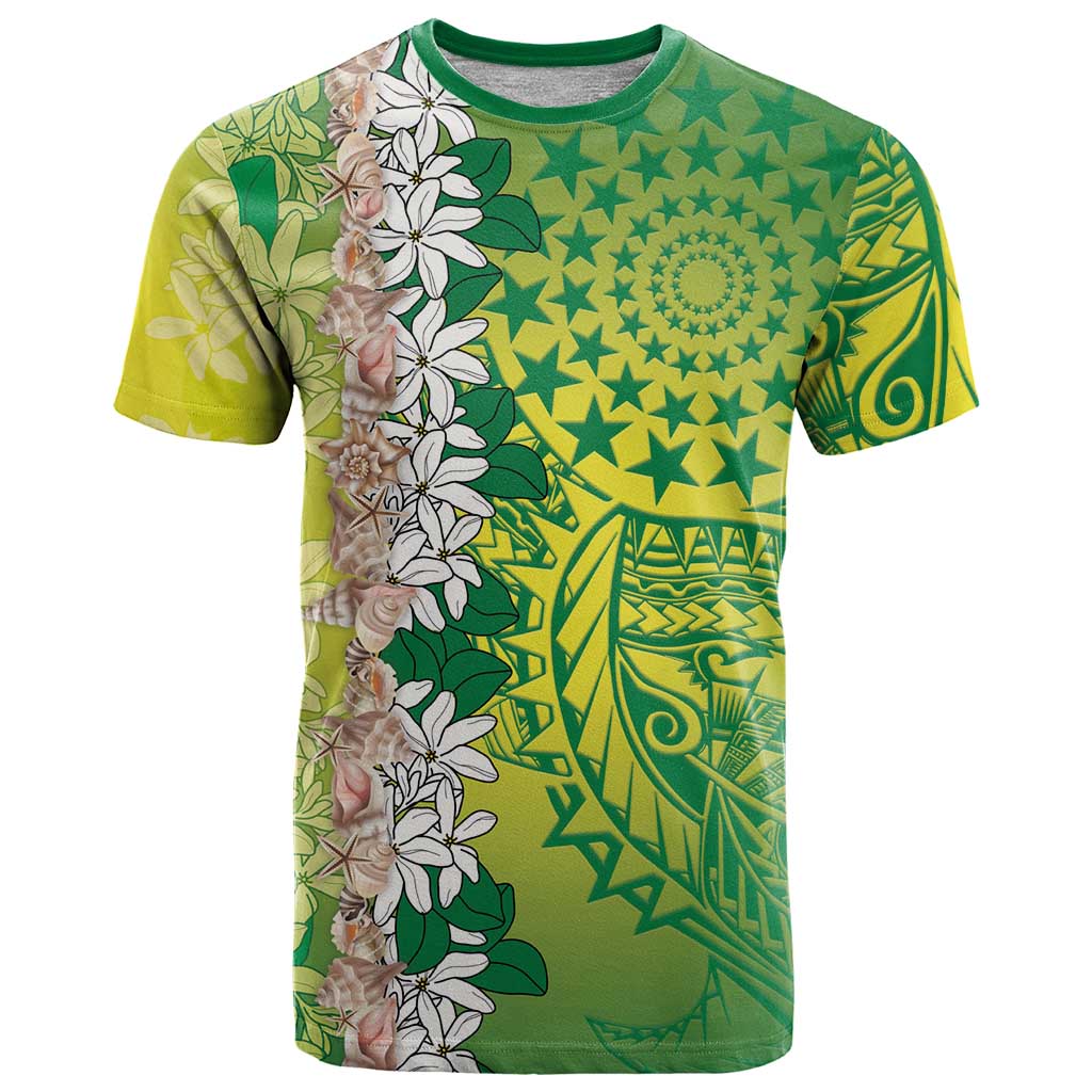 Cook Islands Tiare Maori With Conch Shell T Shirt Pasifika Fest Polynesian Tattoo Green
