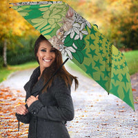 Cook Islands Tiare Maori With Conch Shell Umbrella Pasifika Fest Polynesian Tattoo Green