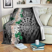 Cook Islands Tiare Maori With Conch Shell Blanket Pasifika Fest Polynesian Tattoo Black