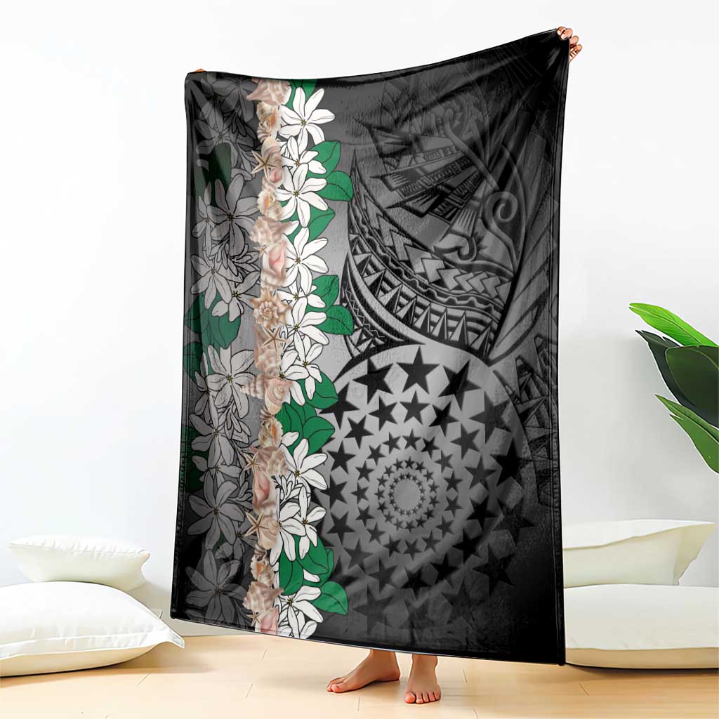 Cook Islands Tiare Maori With Conch Shell Blanket Pasifika Fest Polynesian Tattoo Black