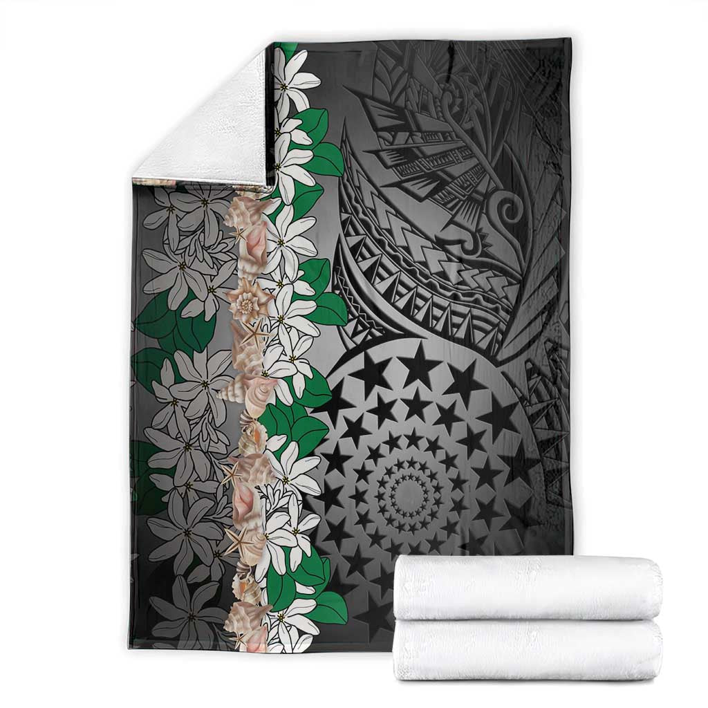 Cook Islands Tiare Maori With Conch Shell Blanket Pasifika Fest Polynesian Tattoo Black