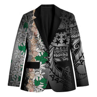 Cook Islands Tiare Maori With Conch Shell Blazer Pasifika Fest Polynesian Tattoo Black