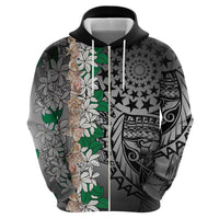 Cook Islands Tiare Maori With Conch Shell Hoodie Pasifika Fest Polynesian Tattoo Black LT14 - Polynesian Pride