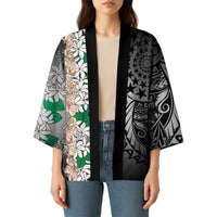 Cook Islands Tiare Maori With Conch Shell Kimono Pasifika Fest Polynesian Tattoo Black