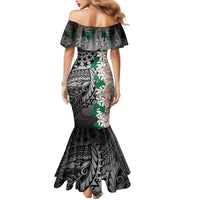Cook Islands Tiare Maori With Conch Shell Mermaid Dress Pasifika Fest Polynesian Tattoo Black LT14 - Polynesian Pride