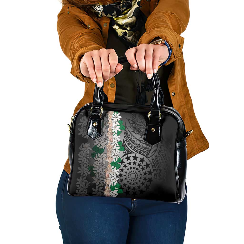 Cook Islands Tiare Maori With Conch Shell Shoulder Handbag Pasifika Fest Polynesian Tattoo Black LT14 One Size Black - Polynesian Pride