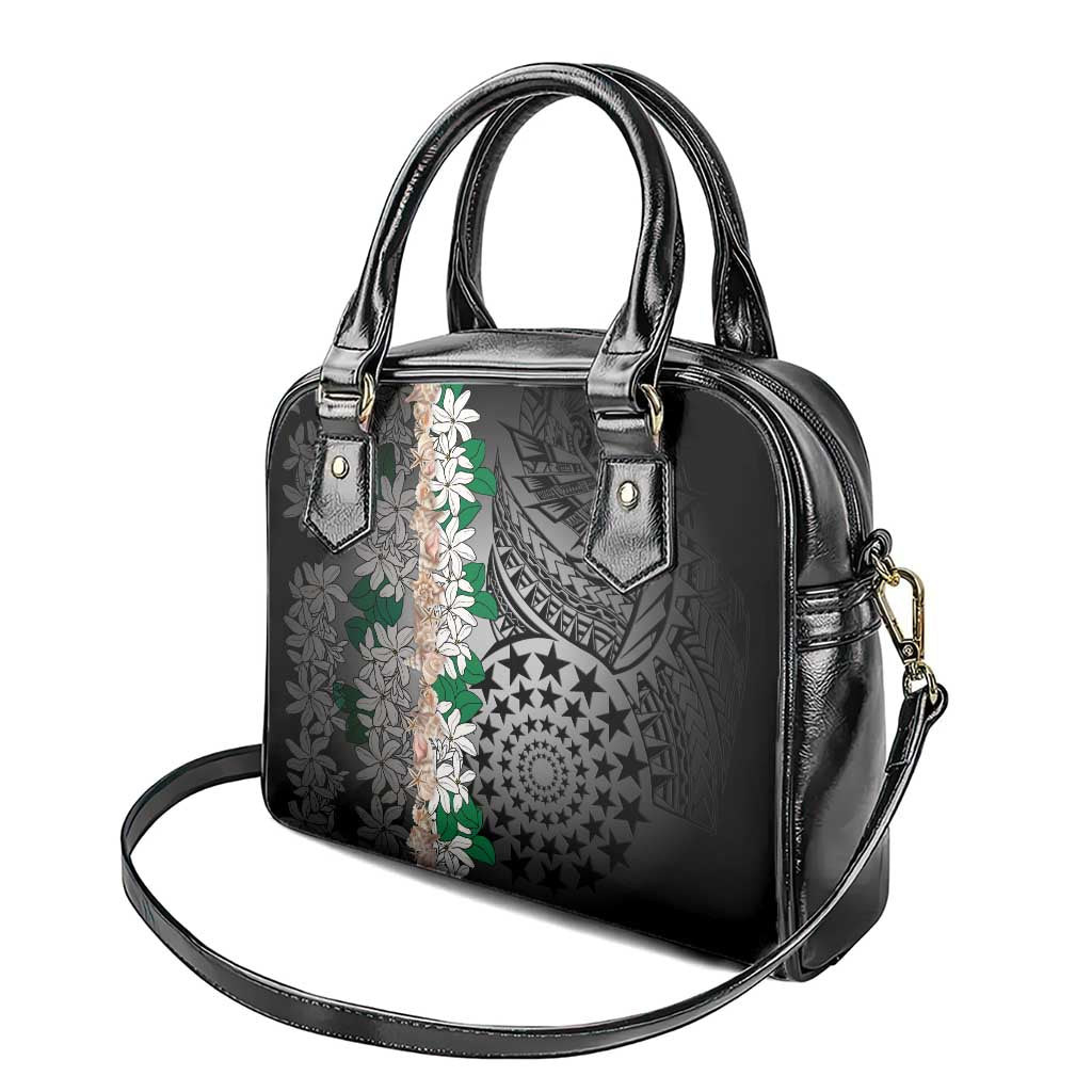 Cook Islands Tiare Maori With Conch Shell Shoulder Handbag Pasifika Fest Polynesian Tattoo Black LT14 - Polynesian Pride