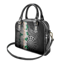 Cook Islands Tiare Maori With Conch Shell Shoulder Handbag Pasifika Fest Polynesian Tattoo Black LT14 - Polynesian Pride