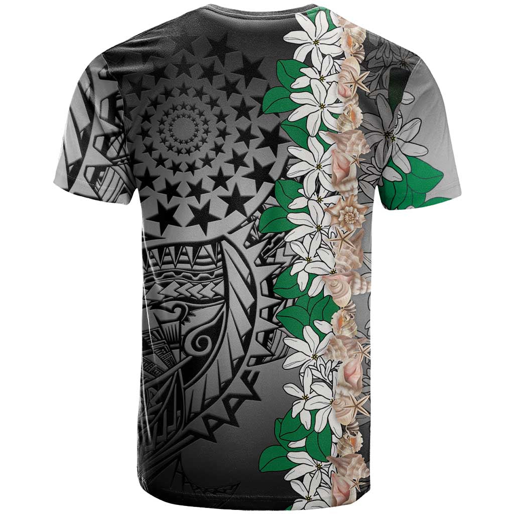 Cook Islands Tiare Maori With Conch Shell T Shirt Pasifika Fest Polynesian Tattoo Black LT14 - Polynesian Pride