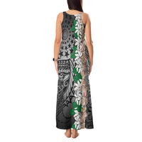 Cook Islands Tiare Maori With Conch Shell Tank Maxi Dress Pasifika Fest Polynesian Tattoo Black