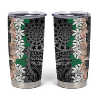 Cook Islands Tiare Maori With Conch Shell Tumbler Cup Pasifika Fest Polynesian Tattoo Black