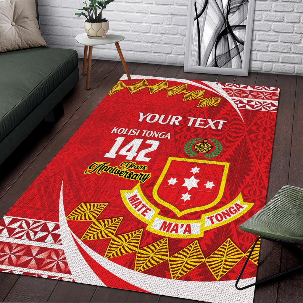 Personalised Kolisi Tonga College Atele Area Rug Mate Maa Tonga 142 Years Anniversary LT14 Red - Polynesian Pride