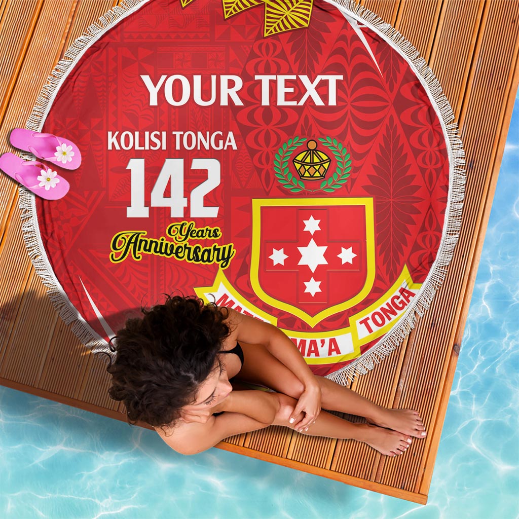 Personalised Kolisi Tonga College Atele Beach Blanket Mate Maa Tonga 142 Years Anniversary LT14 - Polynesian Pride