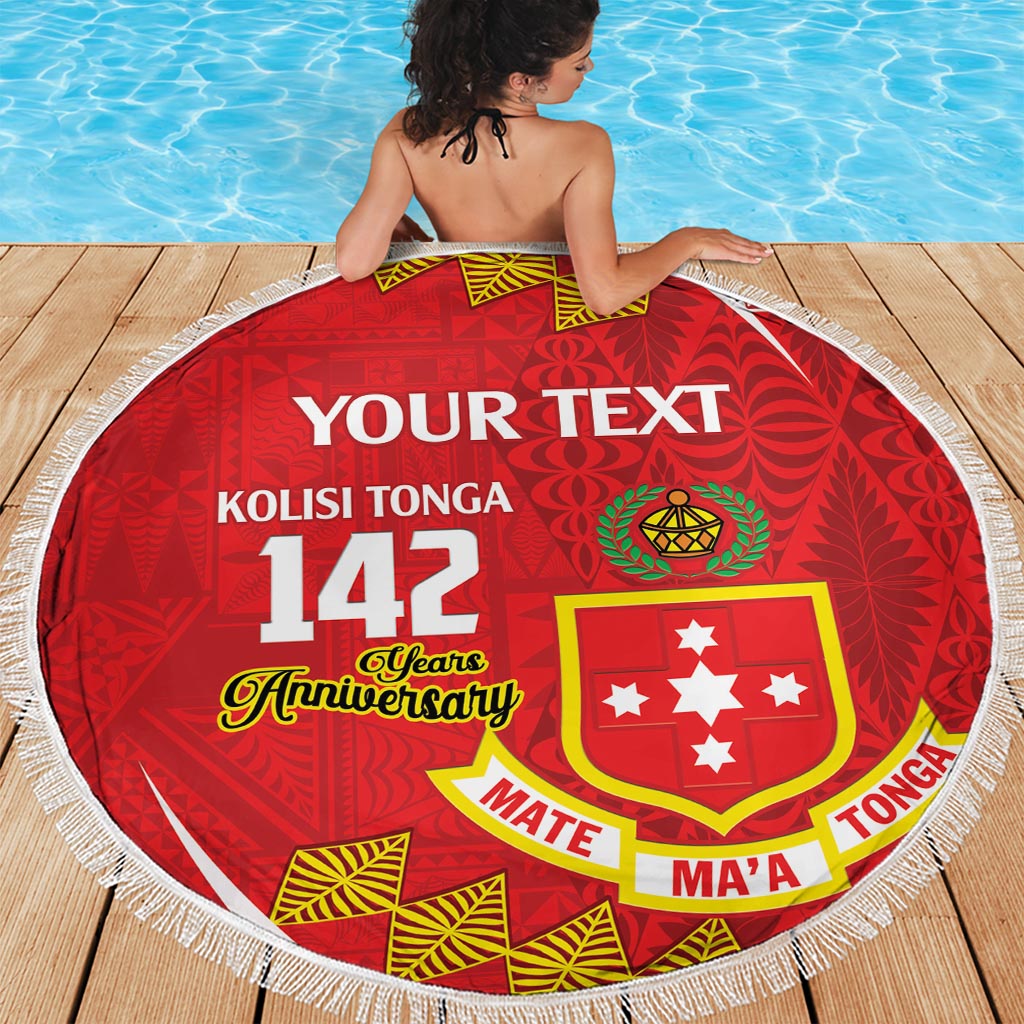 Personalised Kolisi Tonga College Atele Beach Blanket Mate Maa Tonga 142 Years Anniversary LT14 - Polynesian Pride