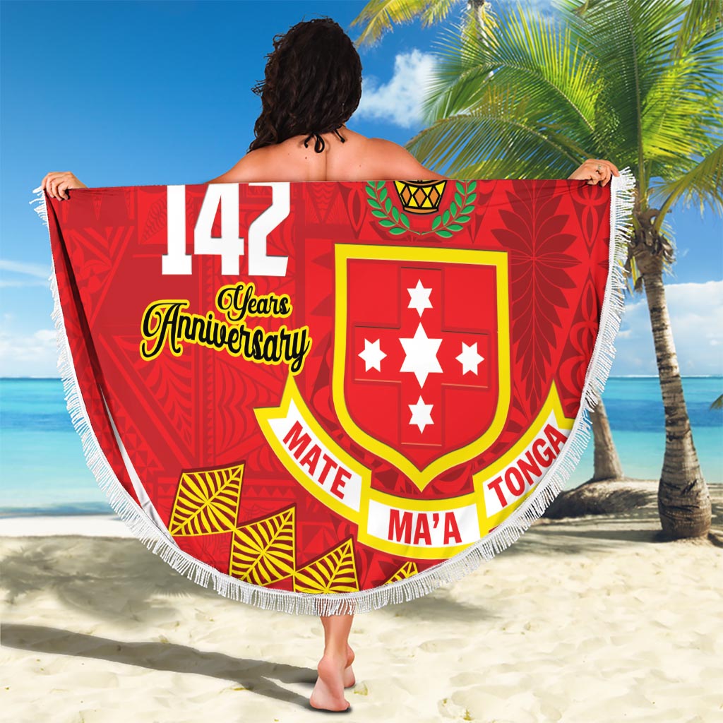 Personalised Kolisi Tonga College Atele Beach Blanket Mate Maa Tonga 142 Years Anniversary LT14 - Polynesian Pride