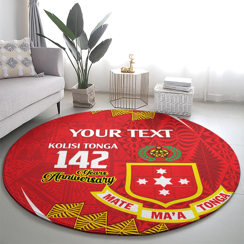 Personalised Kolisi Tonga College Atele Round Carpet Mate Maa Tonga 142 Years Anniversary
