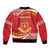 Personalised Kolisi Tonga College Atele Sleeve Zip Bomber Jacket Mate Maa Tonga 142 Years Anniversary