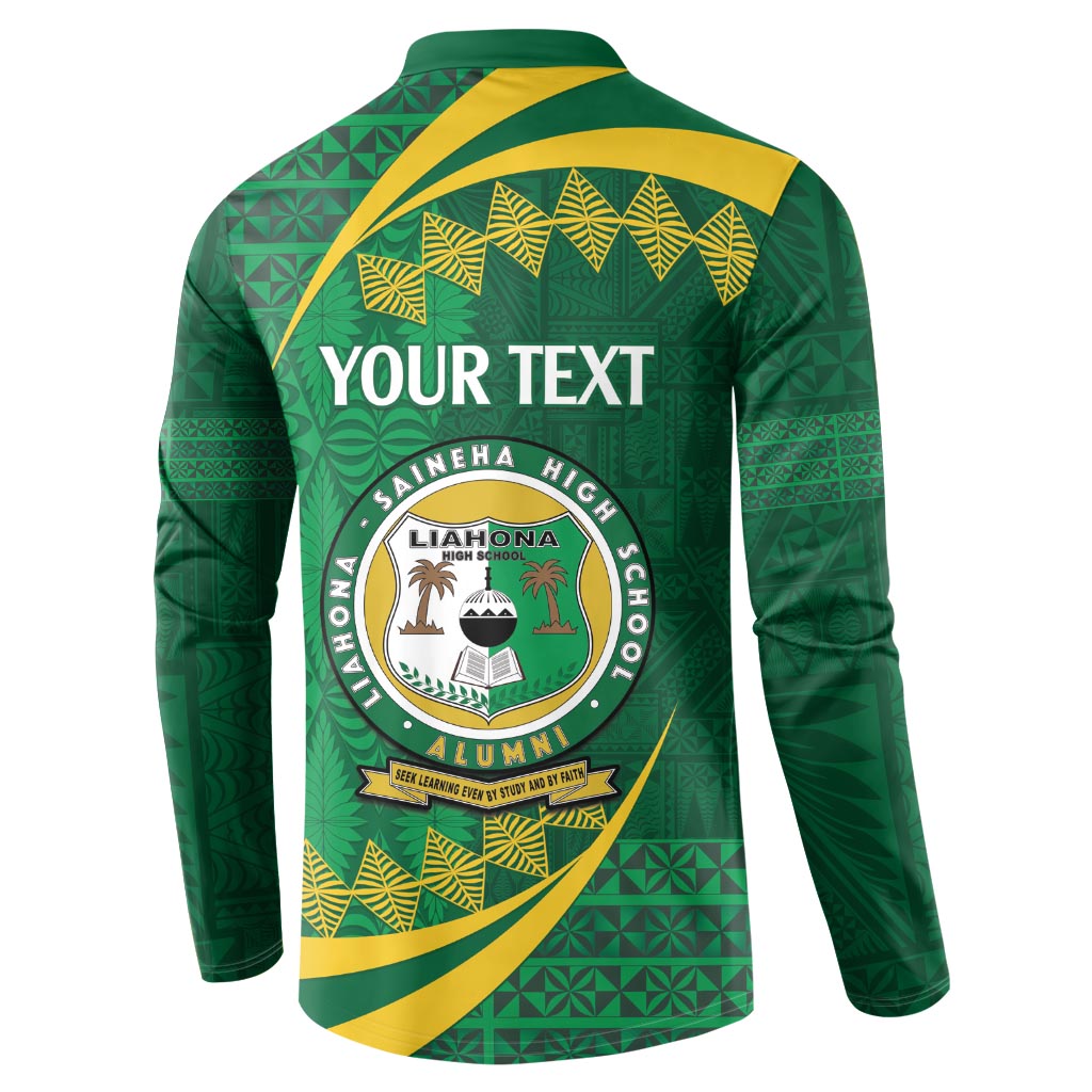 Personalised Tonga Liahona-Saineha High School Button Sweatshirt Happy 76 Years Anniversary