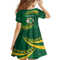 Personalised Tonga Liahona-Saineha High School Family Matching Off The Shoulder Long Sleeve Dress and Hawaiian Shirt Happy 76 Years Anniversary