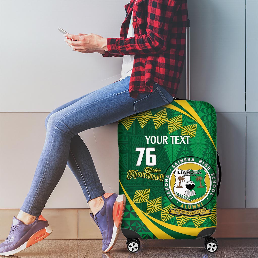 Personalised Tonga Liahona-Saineha High School Luggage Cover Happy 76 Years Anniversary LT14 - Polynesian Pride