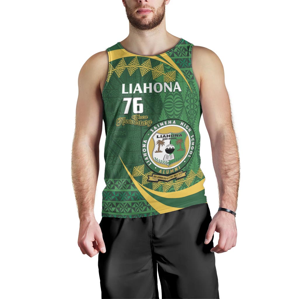 Personalised Tonga Liahona-Saineha High School Men Tank Top Happy 76 Years Anniversary