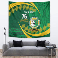 Personalised Tonga Liahona-Saineha High School Tapestry Happy 76 Years Anniversary LT14 Green - Polynesian Pride