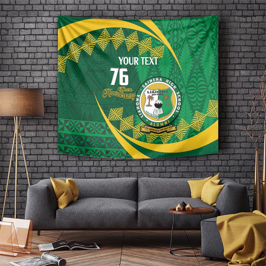 Personalised Tonga Liahona-Saineha High School Tapestry Happy 76 Years Anniversary LT14 - Polynesian Pride