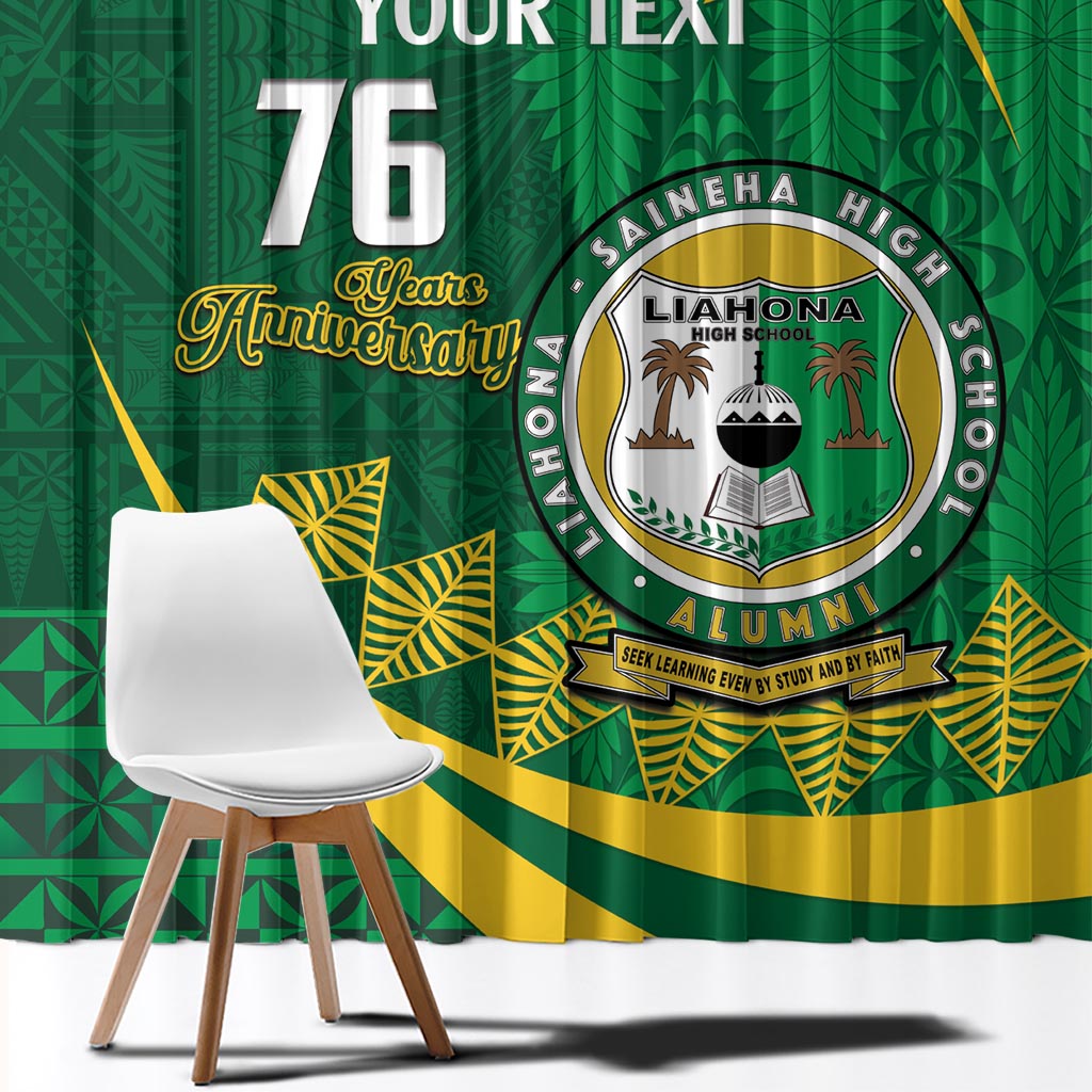 Personalised Tonga Liahona-Saineha High School Window Curtain Happy 76 Years Anniversary LT14 - Polynesian Pride
