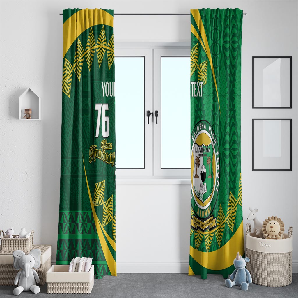 Personalised Tonga Liahona-Saineha High School Window Curtain Happy 76 Years Anniversary LT14 - Polynesian Pride